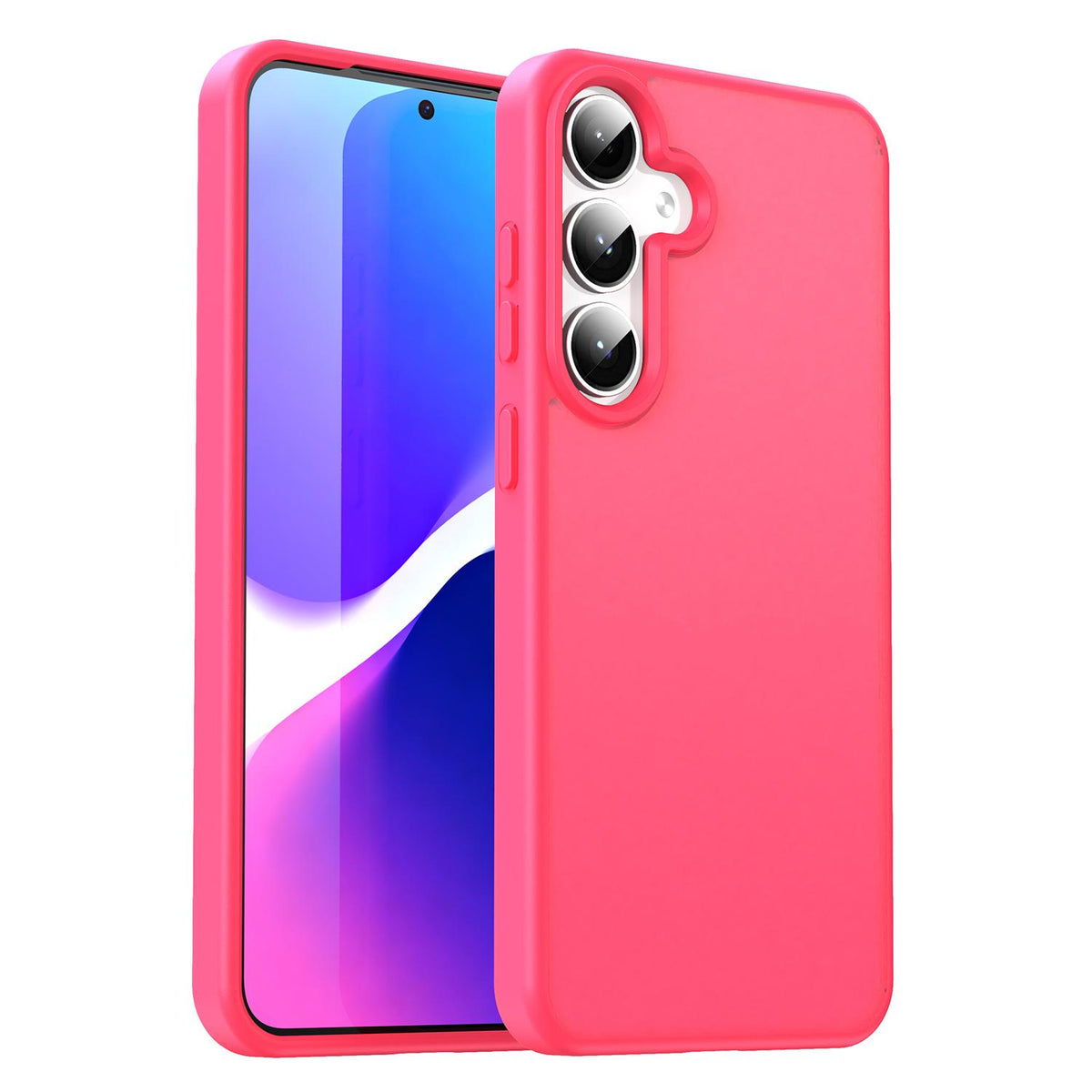 For Galaxy S24+ 5G Fanying Series PC Hybrid TPU Translucent Frosted Phone Case - Rose Red - EDA009917903E