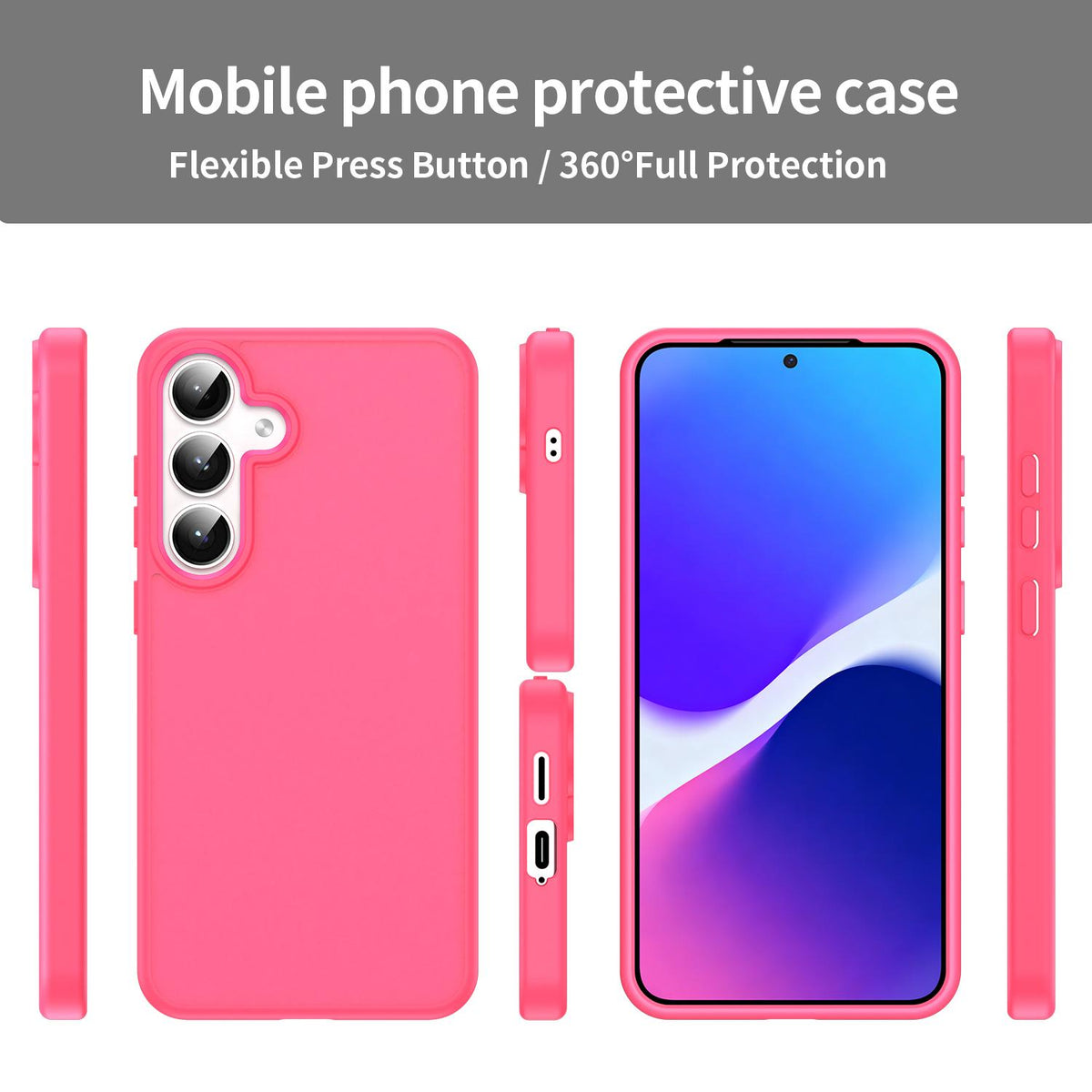 For Galaxy S24+ 5G Fanying Series PC Hybrid TPU Translucent Frosted Phone Case - Rose Red - EDA009917903E