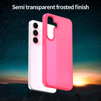 For Galaxy S24+ 5G Fanying Series PC Hybrid TPU Translucent Frosted Phone Case - Rose Red - EDA009917903E