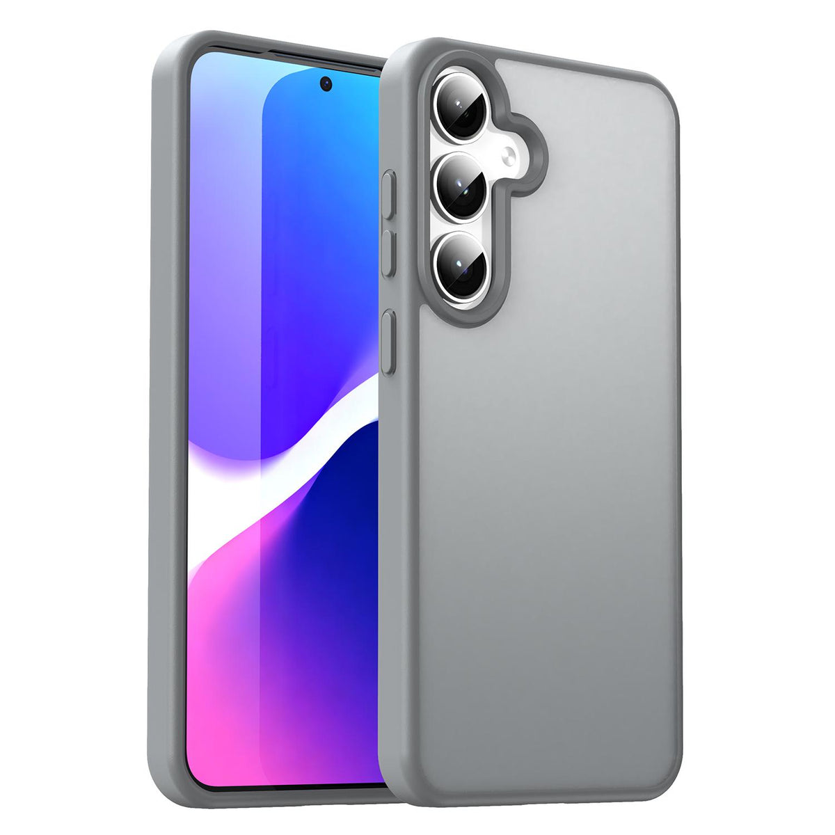 For Galaxy S24+ 5G Fanying Series PC Hybrid TPU Translucent Frosted Phone Case - Silver Grey - EDA009917903F