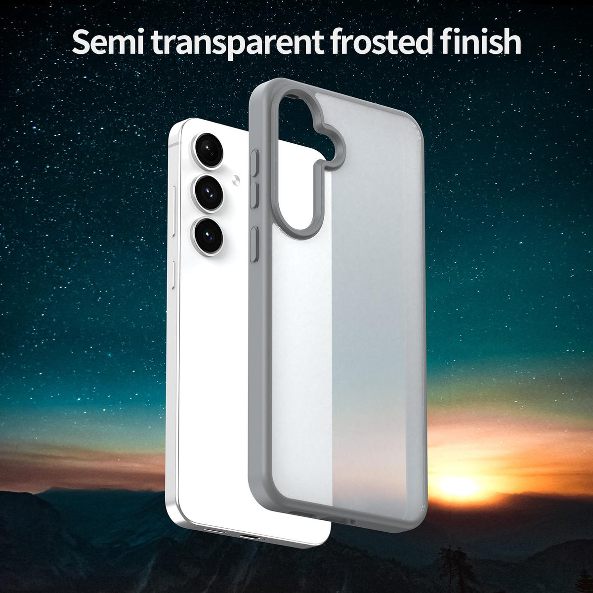For Galaxy S24+ 5G Fanying Series PC Hybrid TPU Translucent Frosted Phone Case - Silver Grey - EDA009917903F