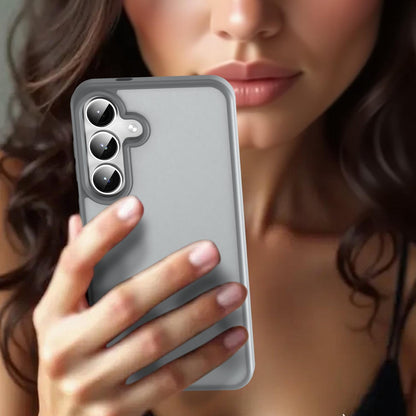 For Galaxy S24+ 5G Fanying Series PC Hybrid TPU Translucent Frosted Phone Case - Silver Grey - EDA009917903F