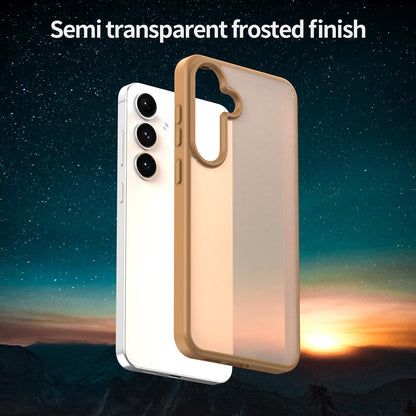 For Galaxy S24+ 5G Fanying Series PC Hybrid TPU Translucent Frosted Phone Case - Desert Gold - EDA009917903G
