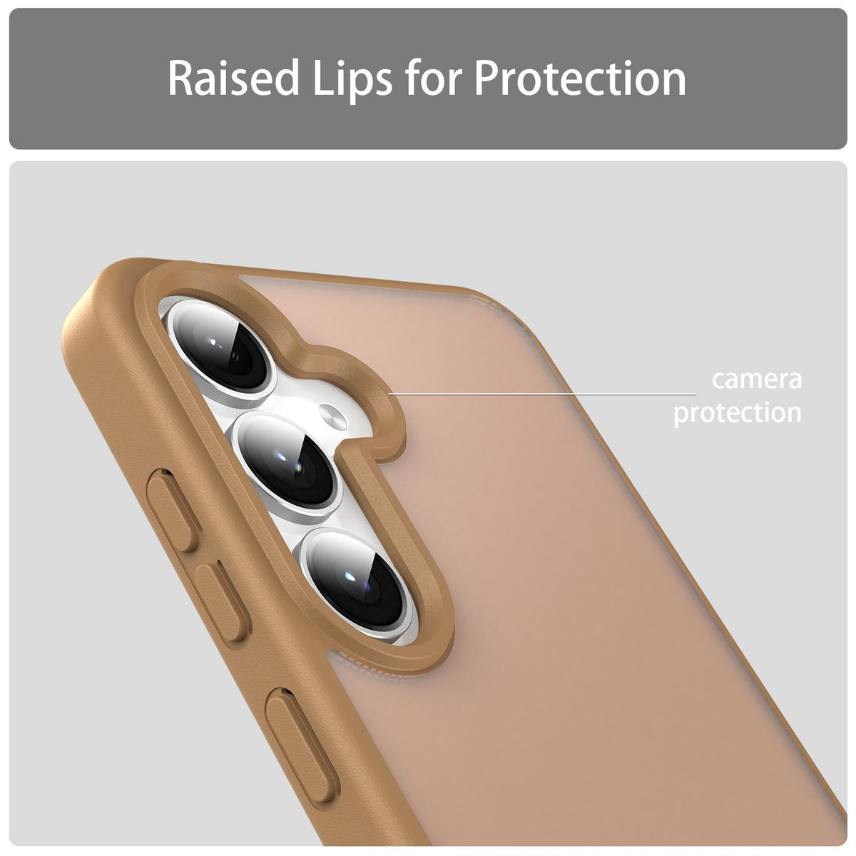 For Galaxy S24+ 5G Fanying Series PC Hybrid TPU Translucent Frosted Phone Case - Desert Gold - EDA009917903G