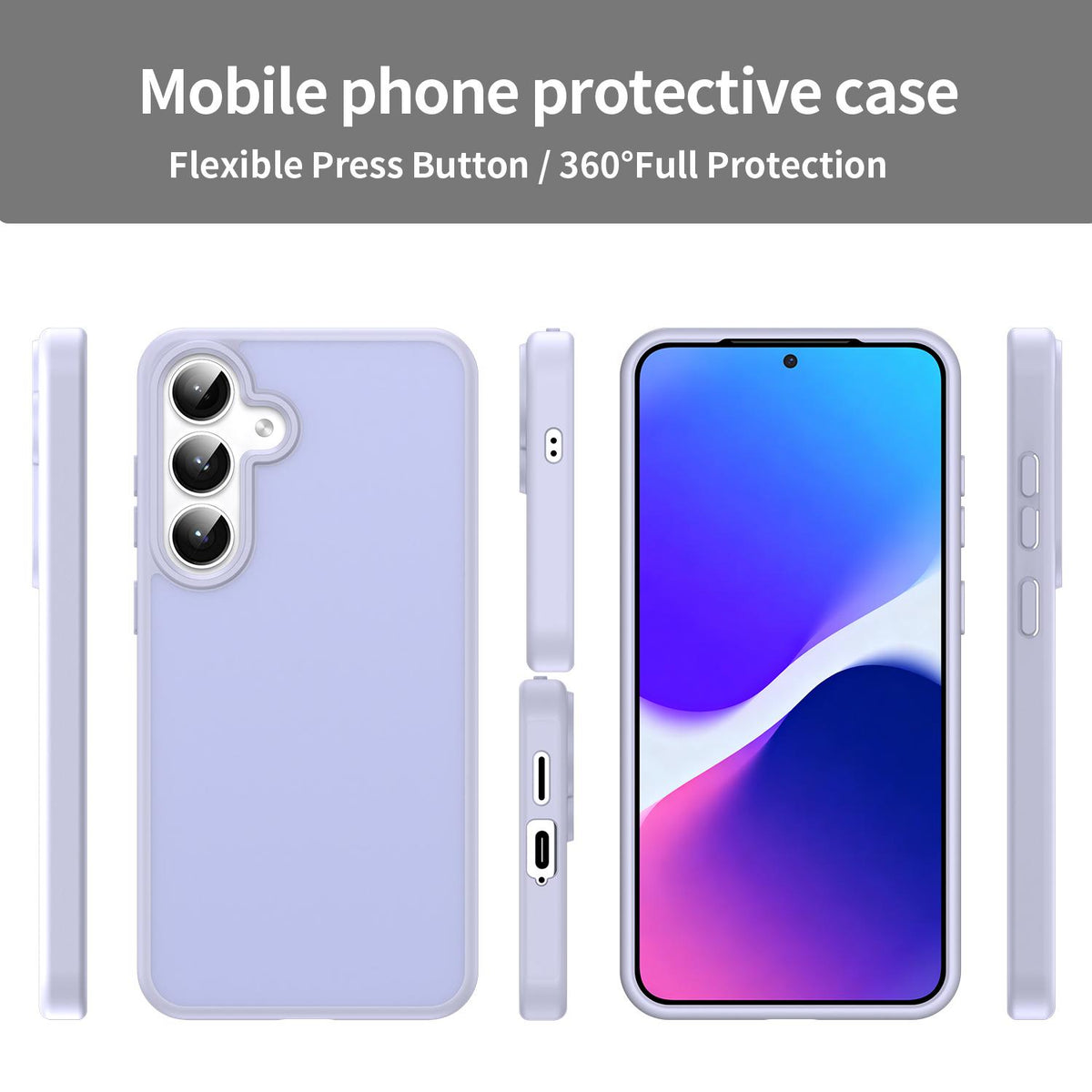 For Galaxy S24+ 5G Fanying Series PC Hybrid TPU Translucent Frosted Phone Case - Lavender - EDA009917903H