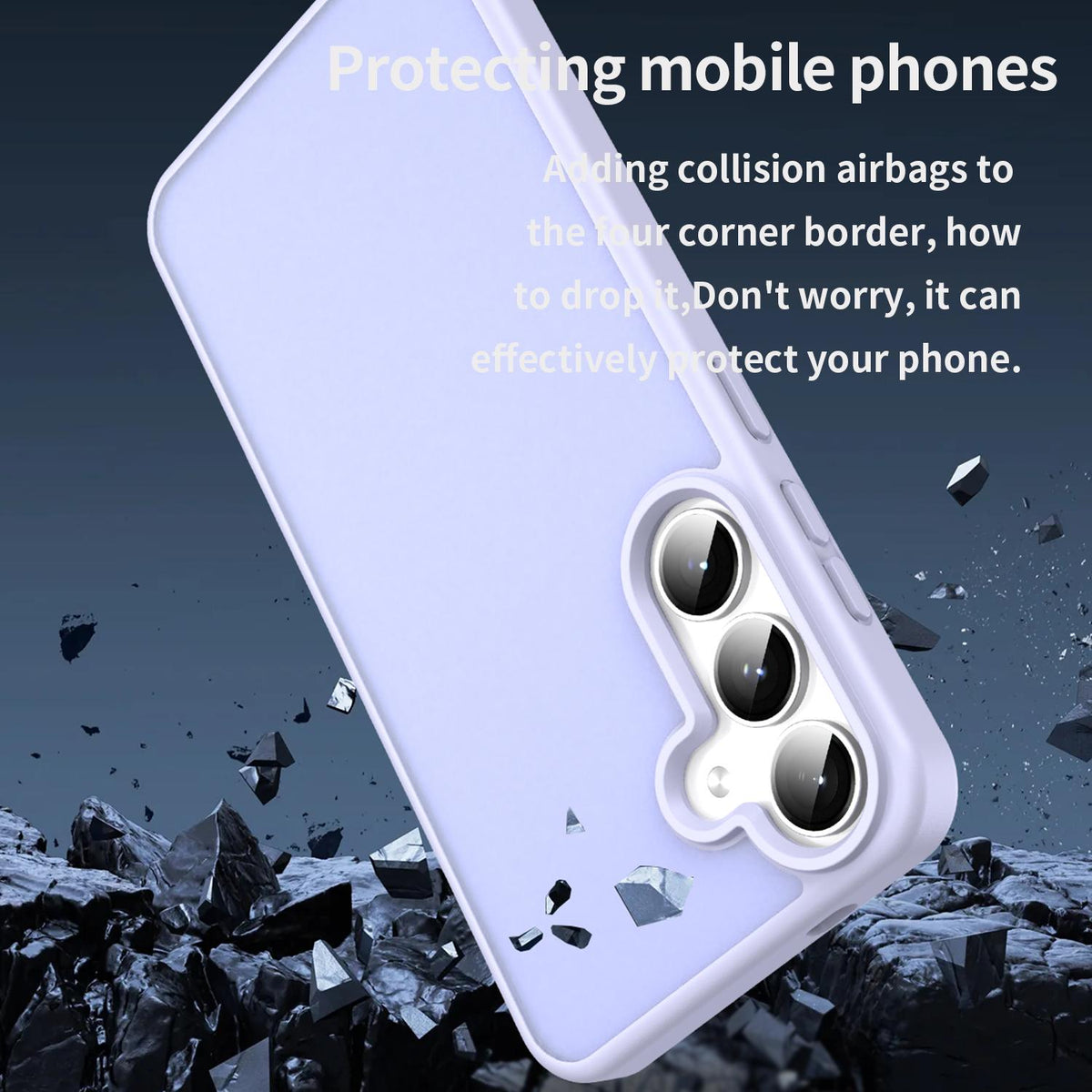 For Galaxy S24+ 5G Fanying Series PC Hybrid TPU Translucent Frosted Phone Case - Lavender - EDA009917903H
