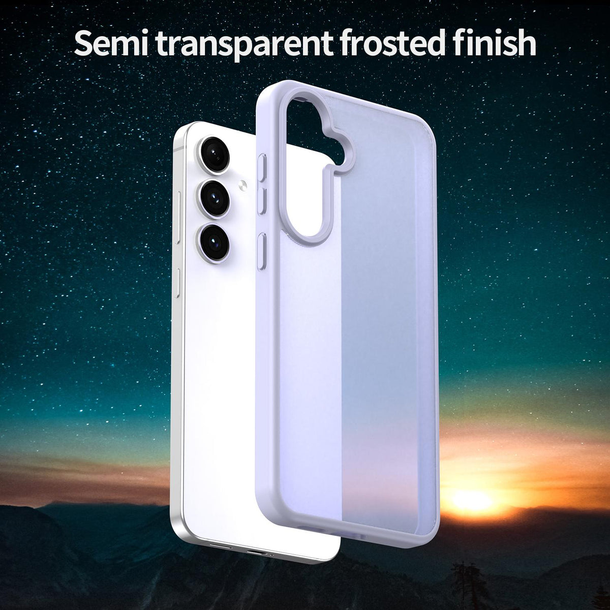 For Galaxy S24+ 5G Fanying Series PC Hybrid TPU Translucent Frosted Phone Case - Lavender - EDA009917903H