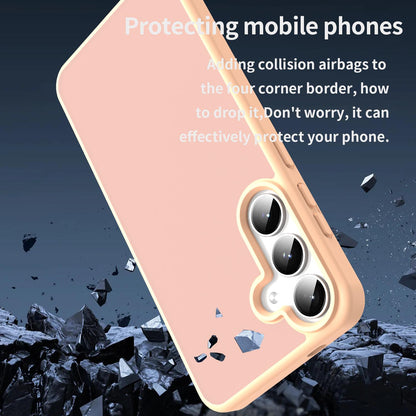 For Galaxy S24+ 5G Fanying Series PC Hybrid TPU Translucent Frosted Phone Case - Rouge Powder - EDA009917903I