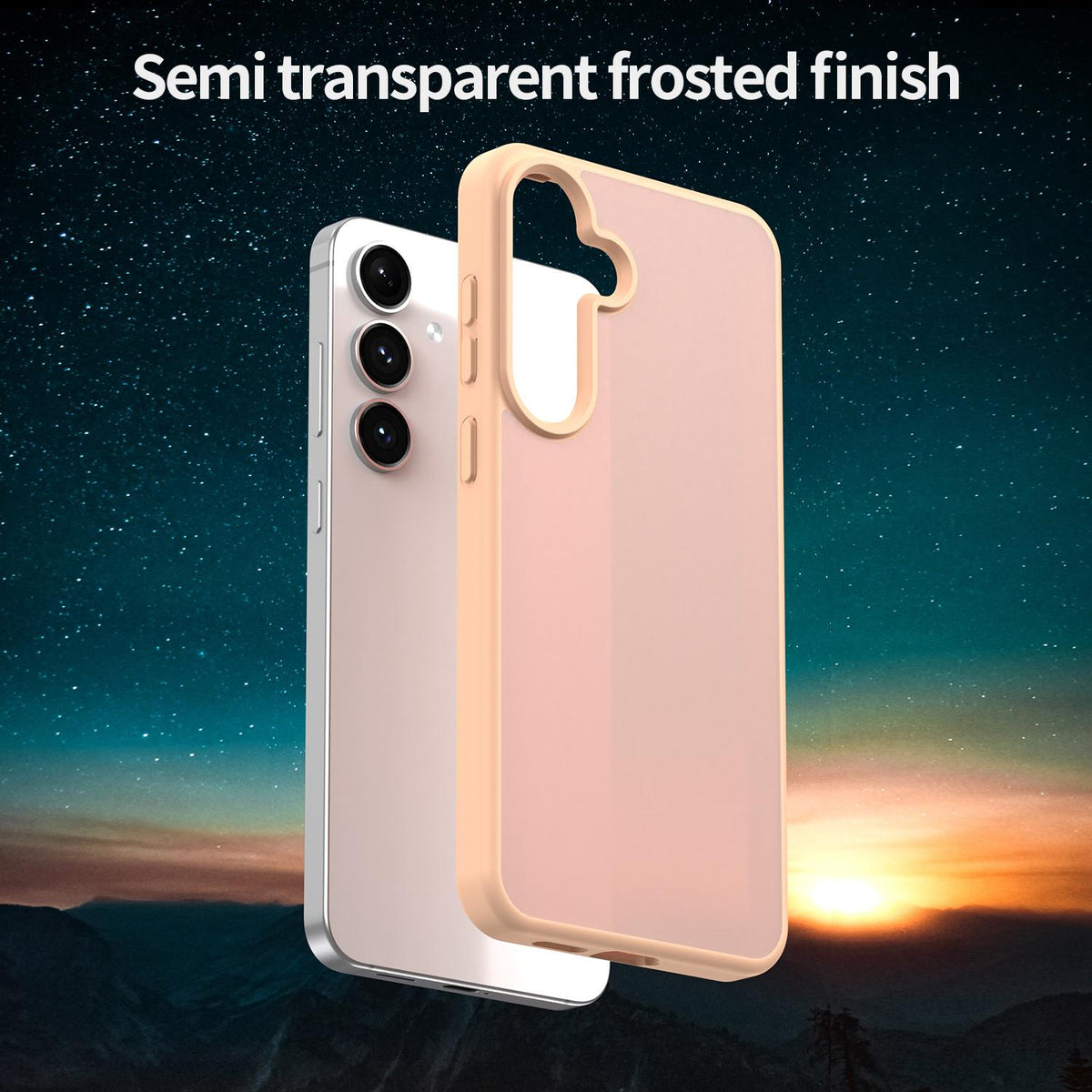 For Galaxy S24+ 5G Fanying Series PC Hybrid TPU Translucent Frosted Phone Case - Rouge Powder - EDA009917903I
