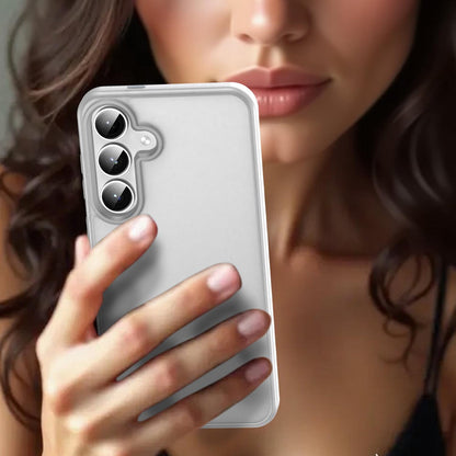 For Galaxy S24+ 5G Fanying Series PC Hybrid TPU Translucent Frosted Phone Case - Matte White - EDA009917903J