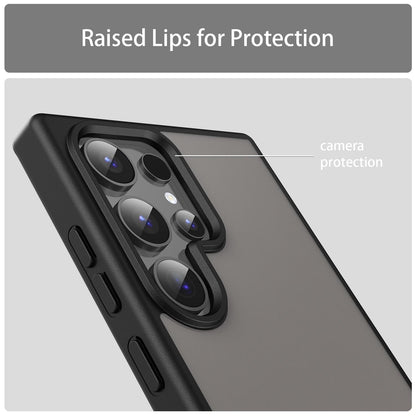 For Galaxy S24 Ultra 5G Fanying Series PC Hybrid TPU Translucent Frosted Phone Case - Translucent Black - EDA009917905A