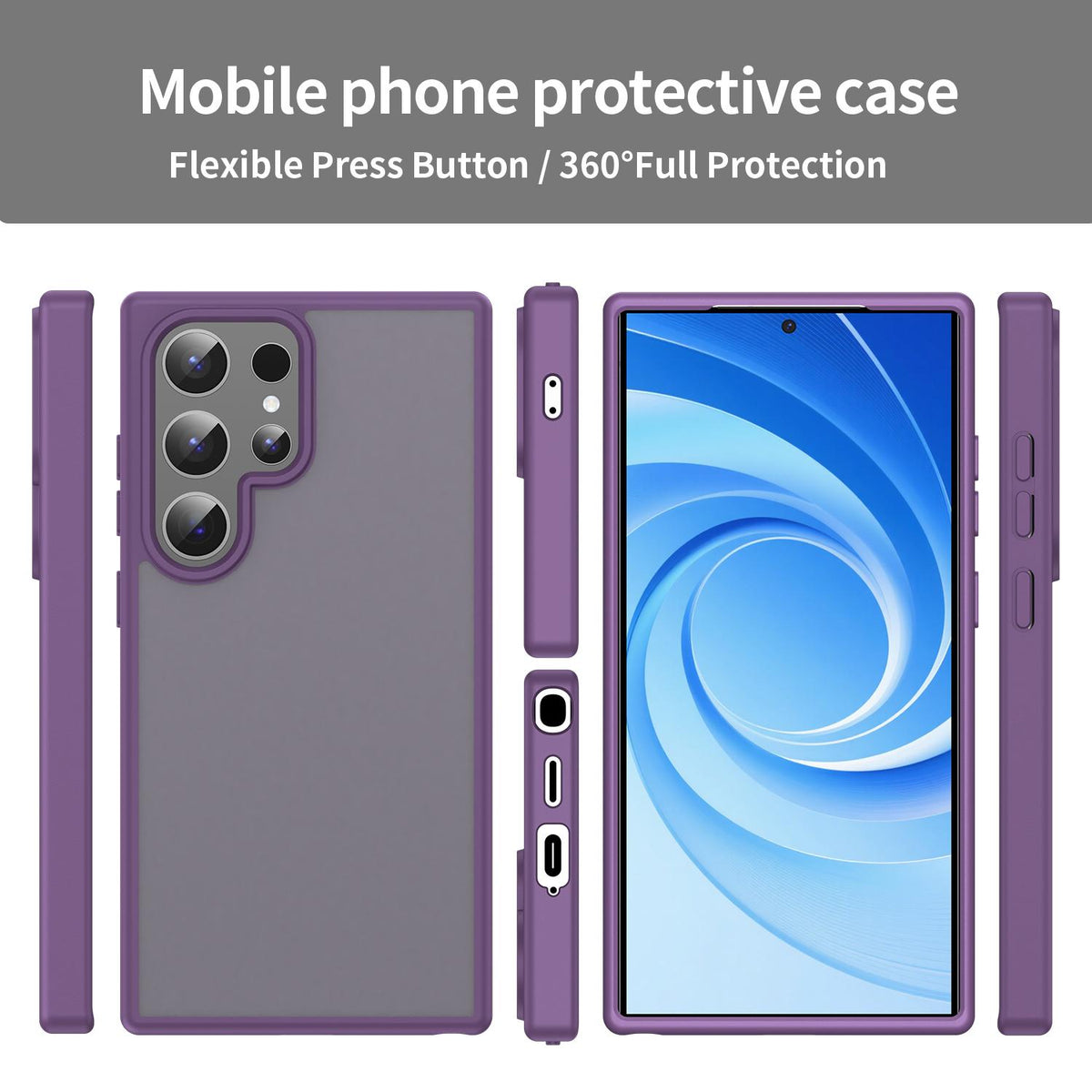 For Galaxy S24 Ultra 5G Fanying Series PC Hybrid TPU Translucent Frosted Phone Case - Crystal Purple - EDA009917905B