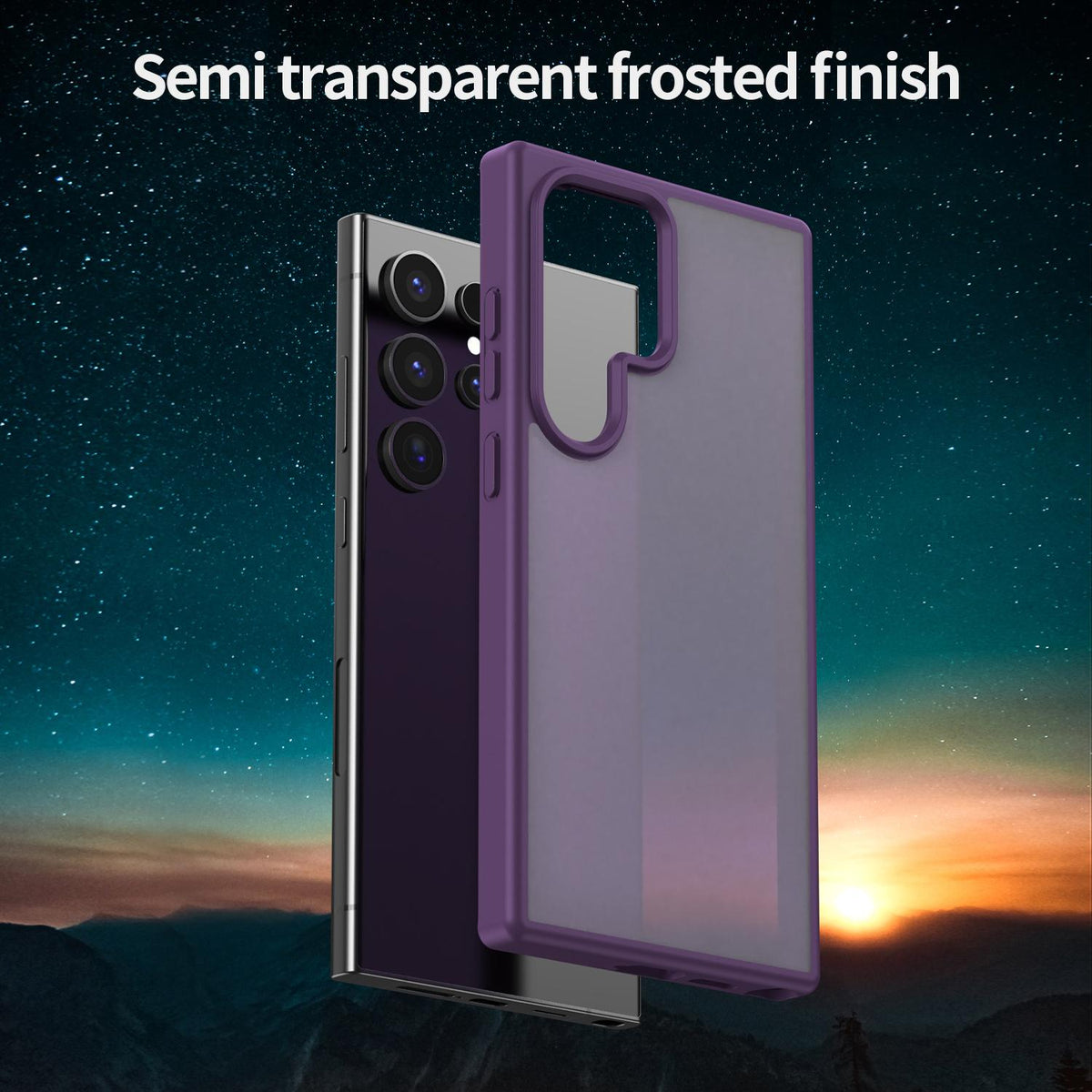 For Galaxy S24 Ultra 5G Fanying Series PC Hybrid TPU Translucent Frosted Phone Case - Crystal Purple - EDA009917905B