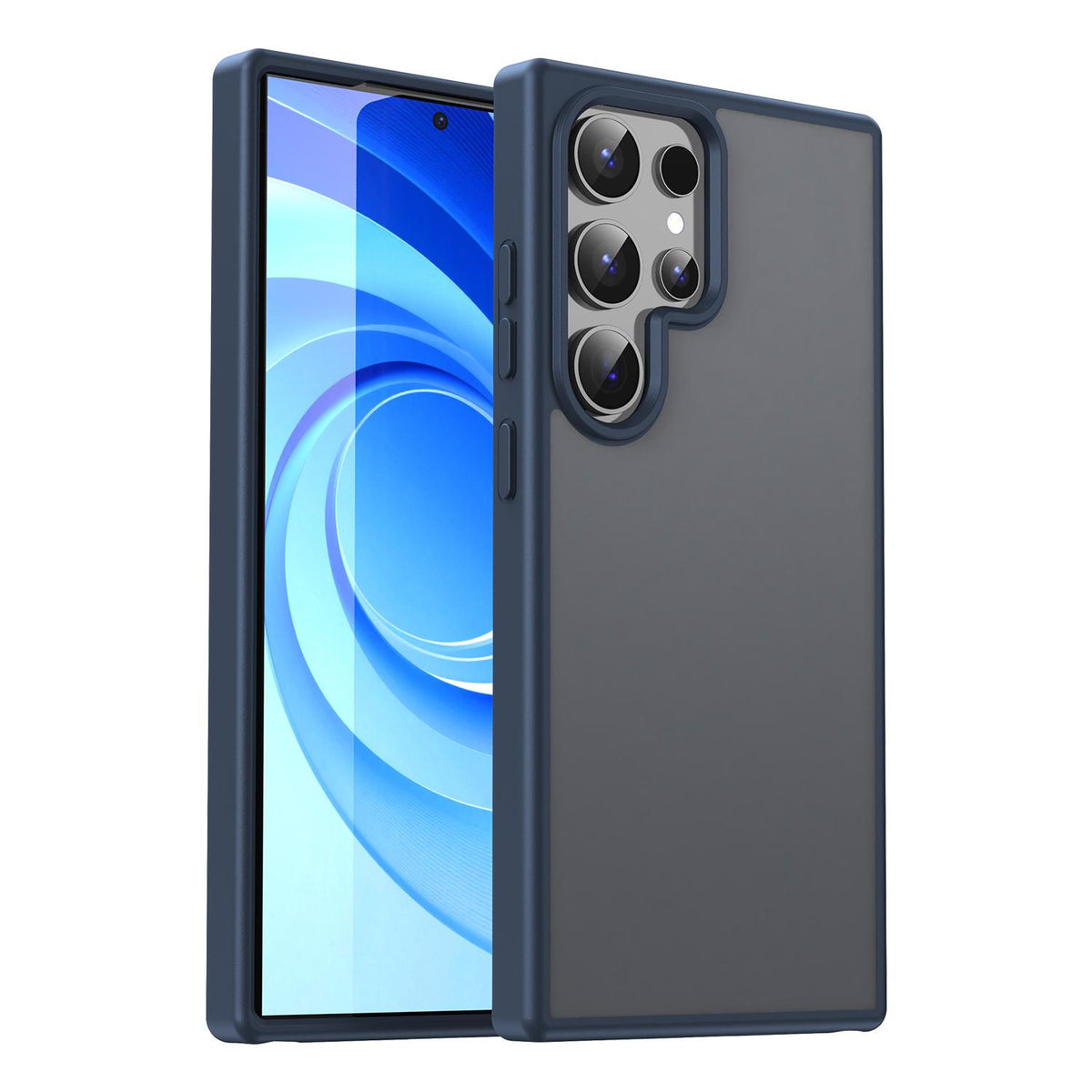 For Galaxy S24 Ultra 5G Fanying Series PC Hybrid TPU Translucent Frosted Phone Case - Cyan Blue - EDA009917905C