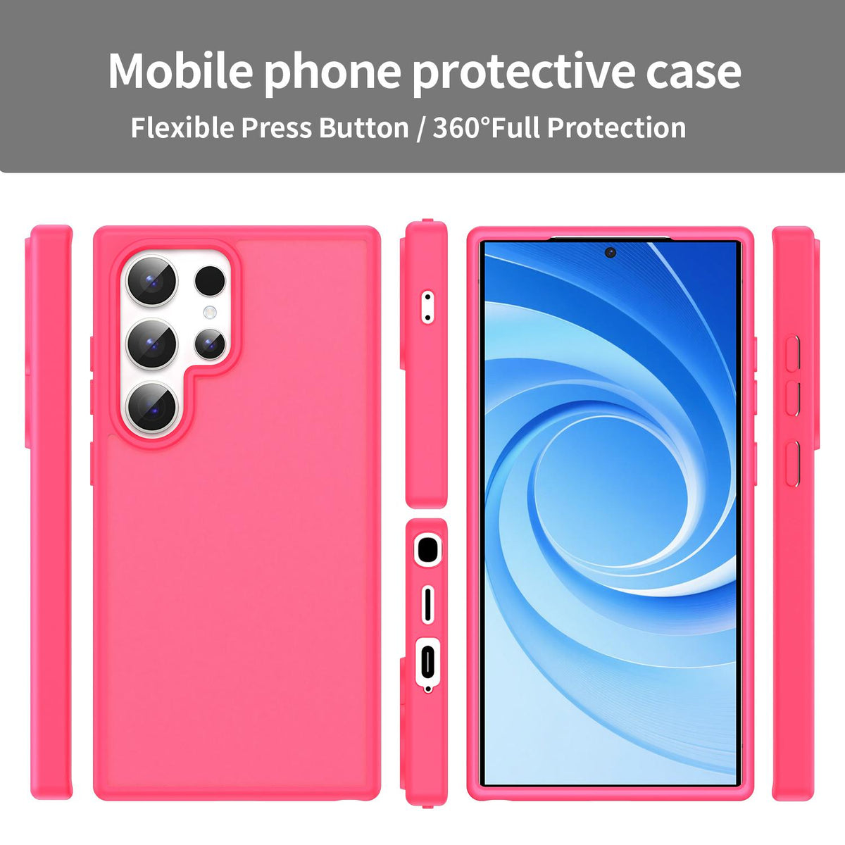 For Galaxy S24 Ultra 5G Fanying Series PC Hybrid TPU Translucent Frosted Phone Case - Rose Red - EDA009917905E