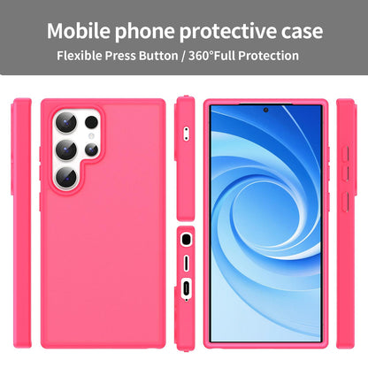 For Galaxy S24 Ultra 5G Fanying Series PC Hybrid TPU Translucent Frosted Phone Case - Rose Red - EDA009917905E