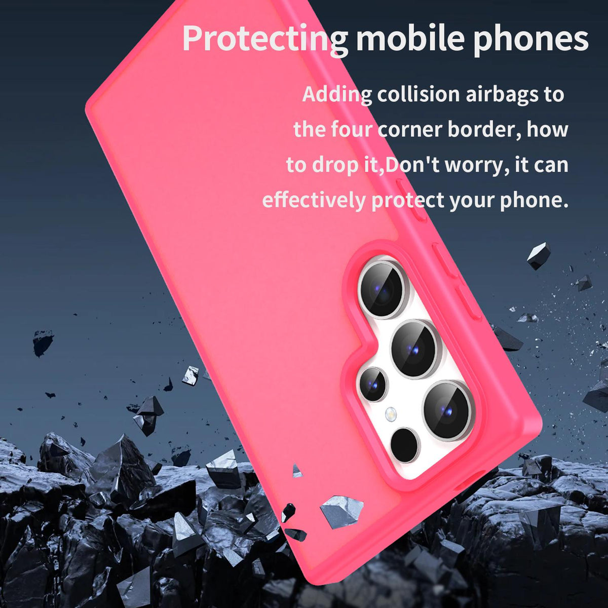 For Galaxy S24 Ultra 5G Fanying Series PC Hybrid TPU Translucent Frosted Phone Case - Rose Red - EDA009917905E