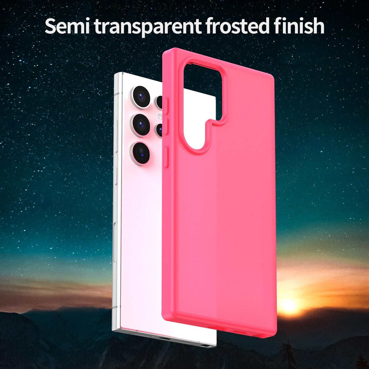 For Galaxy S24 Ultra 5G Fanying Series PC Hybrid TPU Translucent Frosted Phone Case - Rose Red - EDA009917905E