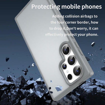 For Galaxy S24 Ultra 5G Fanying Series PC Hybrid TPU Translucent Frosted Phone Case - Silver Grey - EDA009917905F