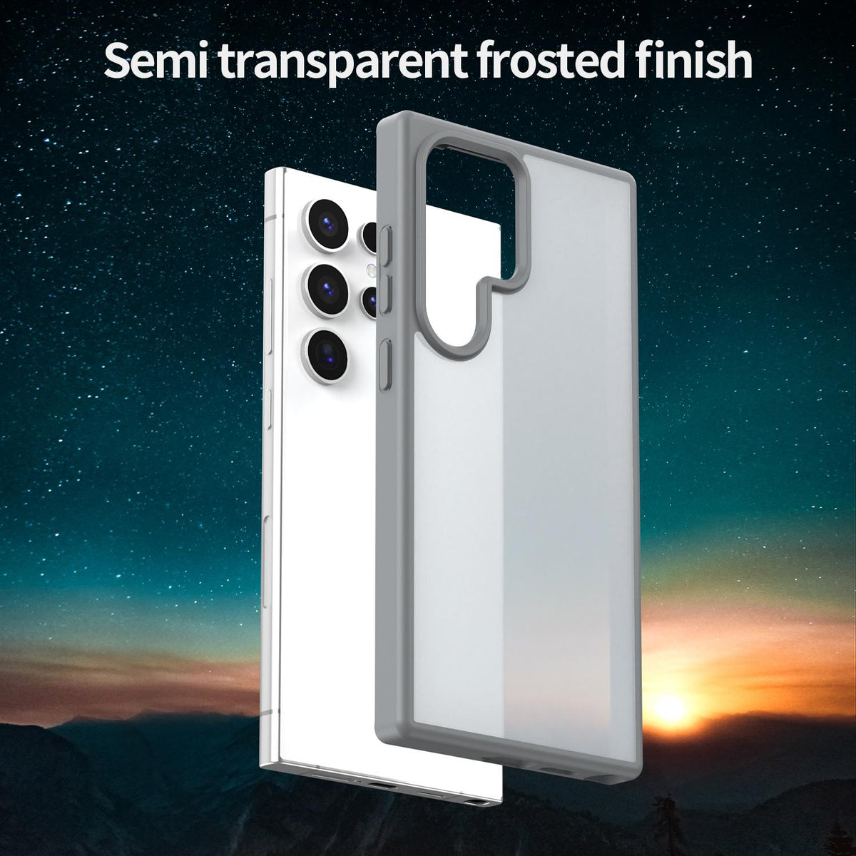 For Galaxy S24 Ultra 5G Fanying Series PC Hybrid TPU Translucent Frosted Phone Case - Silver Grey - EDA009917905F