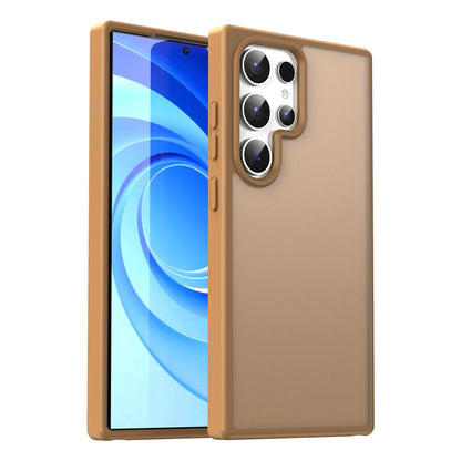 For Galaxy S24 Ultra 5G Fanying Series PC Hybrid TPU Translucent Frosted Phone Case - Desert Gold - EDA009917905G