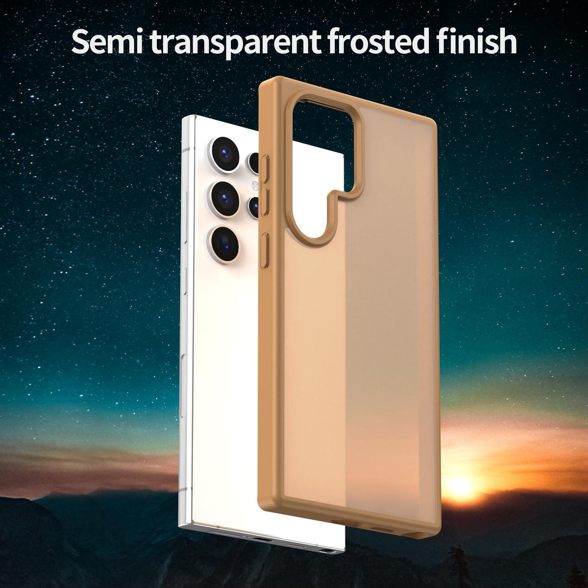 For Galaxy S24 Ultra 5G Fanying Series PC Hybrid TPU Translucent Frosted Phone Case - Desert Gold - EDA009917905G