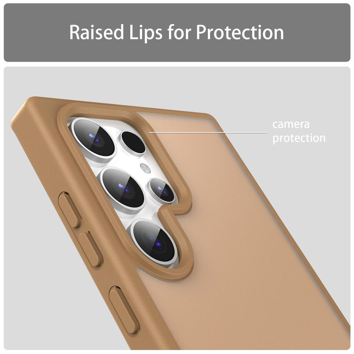 For Galaxy S24 Ultra 5G Fanying Series PC Hybrid TPU Translucent Frosted Phone Case - Desert Gold - EDA009917905G
