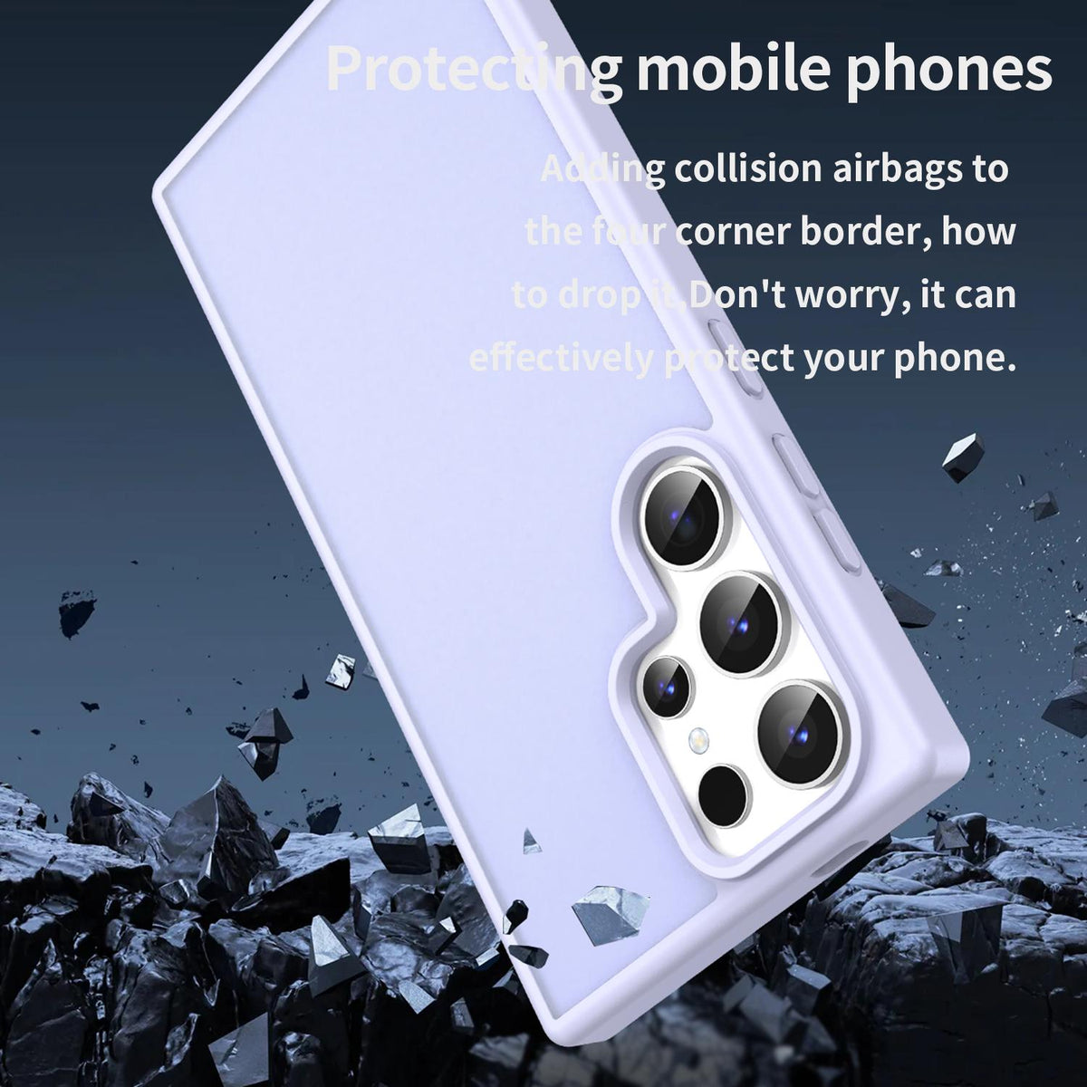 For Galaxy S24 Ultra 5G Fanying Series PC Hybrid TPU Translucent Frosted Phone Case - Lavender - EDA009917905H