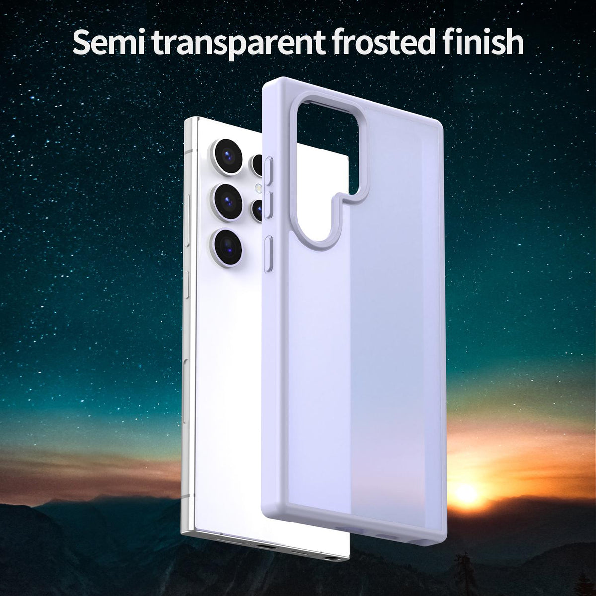 For Galaxy S24 Ultra 5G Fanying Series PC Hybrid TPU Translucent Frosted Phone Case - Lavender - EDA009917905H