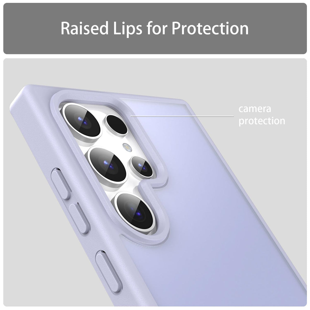 For Galaxy S24 Ultra 5G Fanying Series PC Hybrid TPU Translucent Frosted Phone Case - Lavender - EDA009917905H