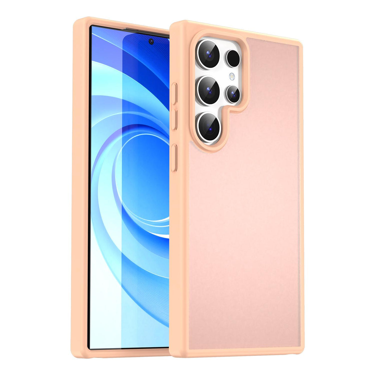 For Galaxy S24 Ultra 5G Fanying Series PC Hybrid TPU Translucent Frosted Phone Case - Rouge Powder - EDA009917905I