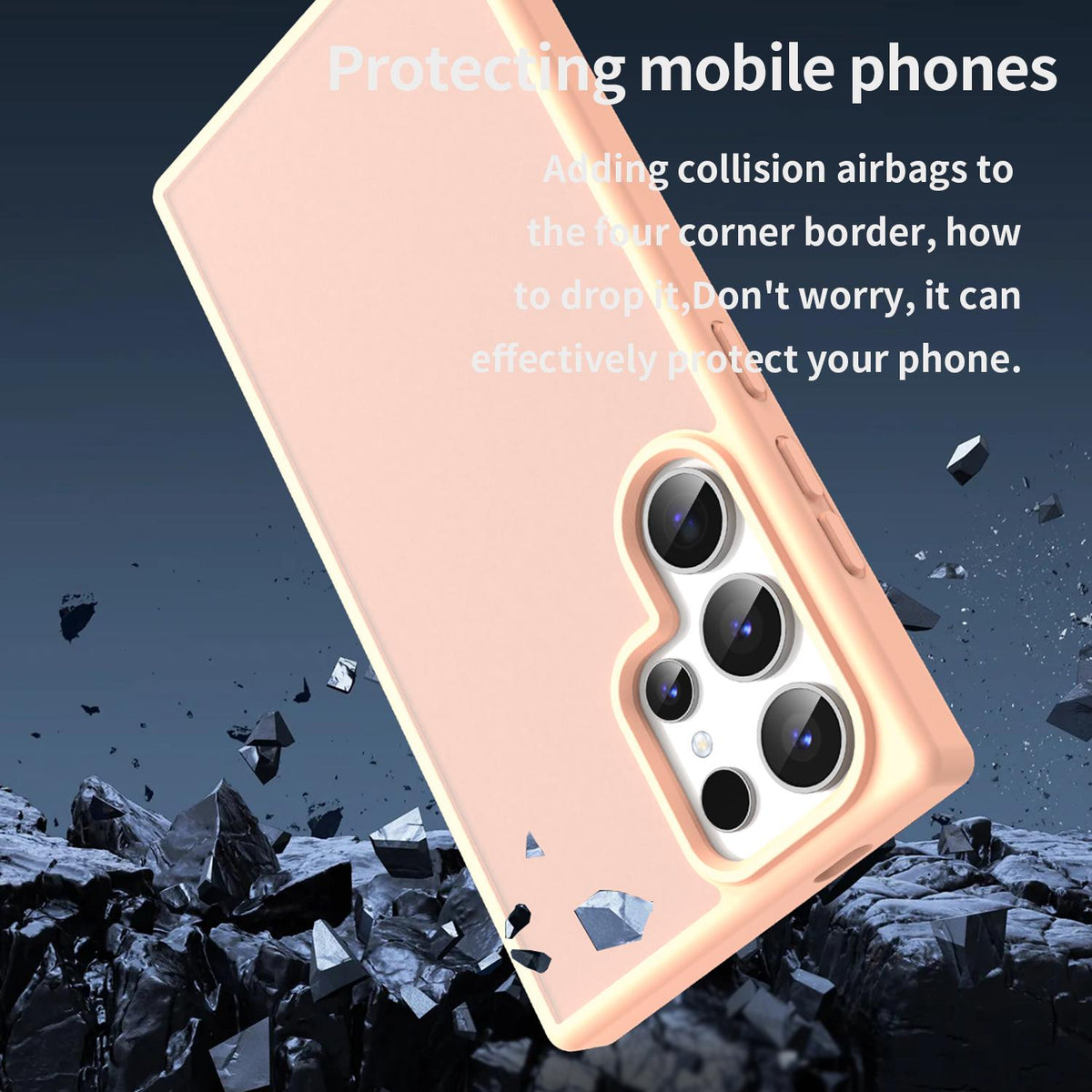 For Galaxy S24 Ultra 5G Fanying Series PC Hybrid TPU Translucent Frosted Phone Case - Rouge Powder - EDA009917905I