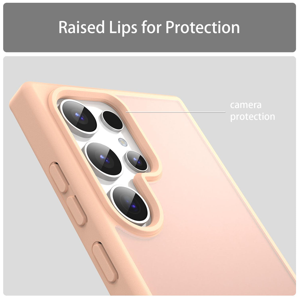 For Galaxy S24 Ultra 5G Fanying Series PC Hybrid TPU Translucent Frosted Phone Case - Rouge Powder - EDA009917905I
