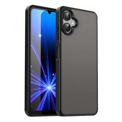 For Galaxy A06 5G Fanying Series PC Hybrid TPU Translucent Frosted Phone Case - Translucent Black - EDA009918802A