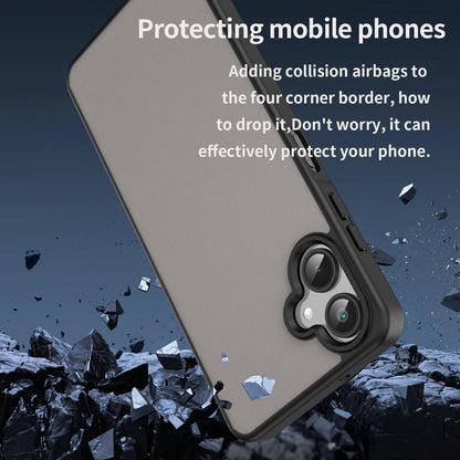 For Galaxy A06 5G Fanying Series PC Hybrid TPU Translucent Frosted Phone Case - Translucent Black - EDA009918802A