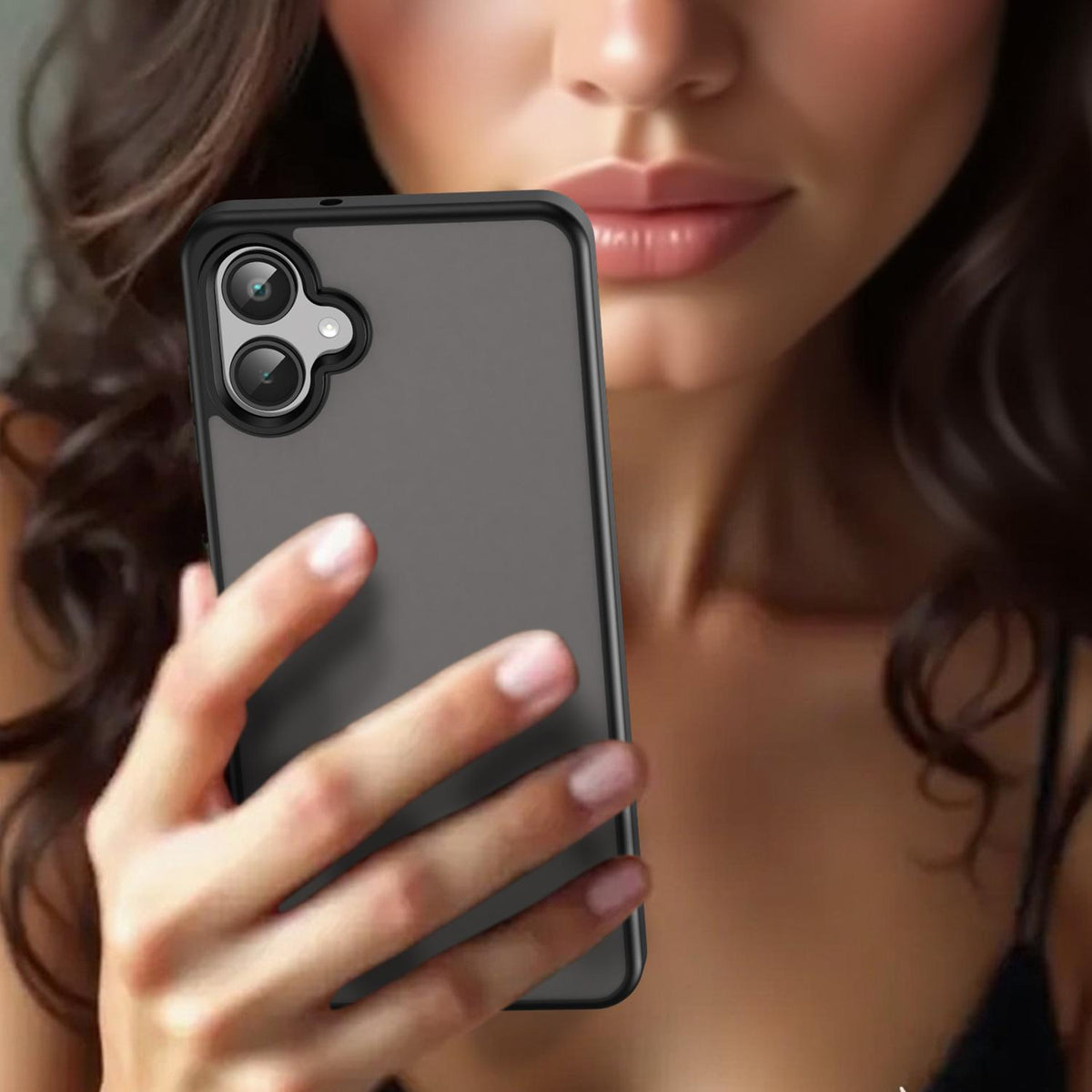 For Galaxy A06 5G Fanying Series PC Hybrid TPU Translucent Frosted Phone Case - Translucent Black - EDA009918802A