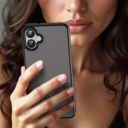 For Galaxy A06 5G Fanying Series PC Hybrid TPU Translucent Frosted Phone Case - Translucent Black - EDA009918802A