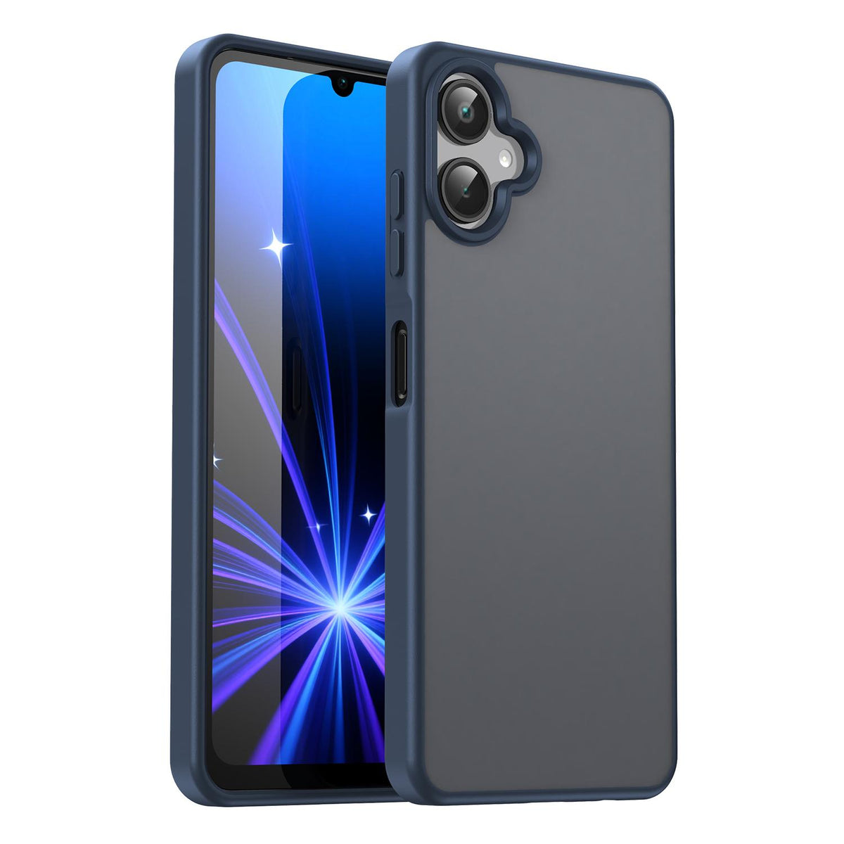 For Galaxy A06 5G Fanying Series PC Hybrid TPU Translucent Frosted Phone Case - Cyan Blue - EDA009918802C
