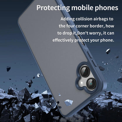 For Galaxy A06 5G Fanying Series PC Hybrid TPU Translucent Frosted Phone Case - Cyan Blue - EDA009918802C