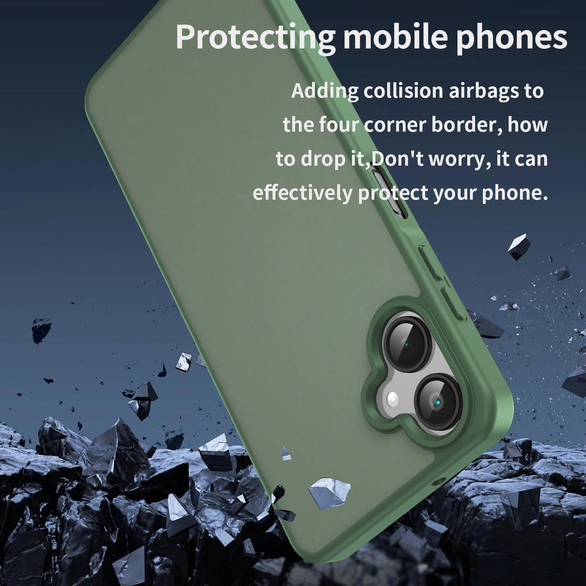For Galaxy A06 5G Fanying Series PC Hybrid TPU Translucent Frosted Phone Case - Olive Green - EDA009918802D