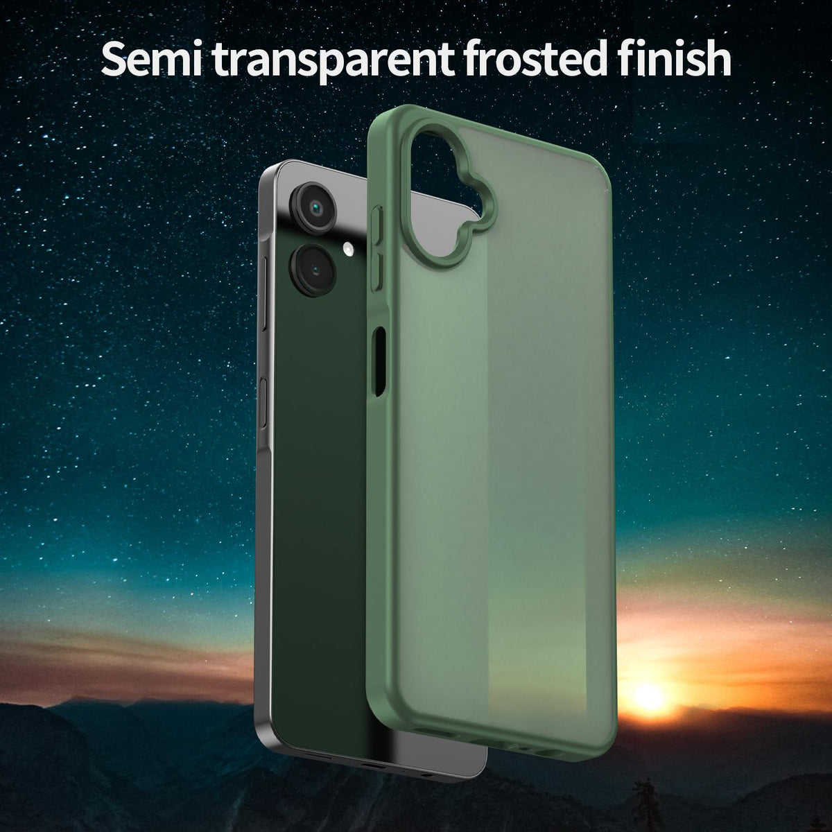 For Galaxy A06 5G Fanying Series PC Hybrid TPU Translucent Frosted Phone Case - Olive Green - EDA009918802D