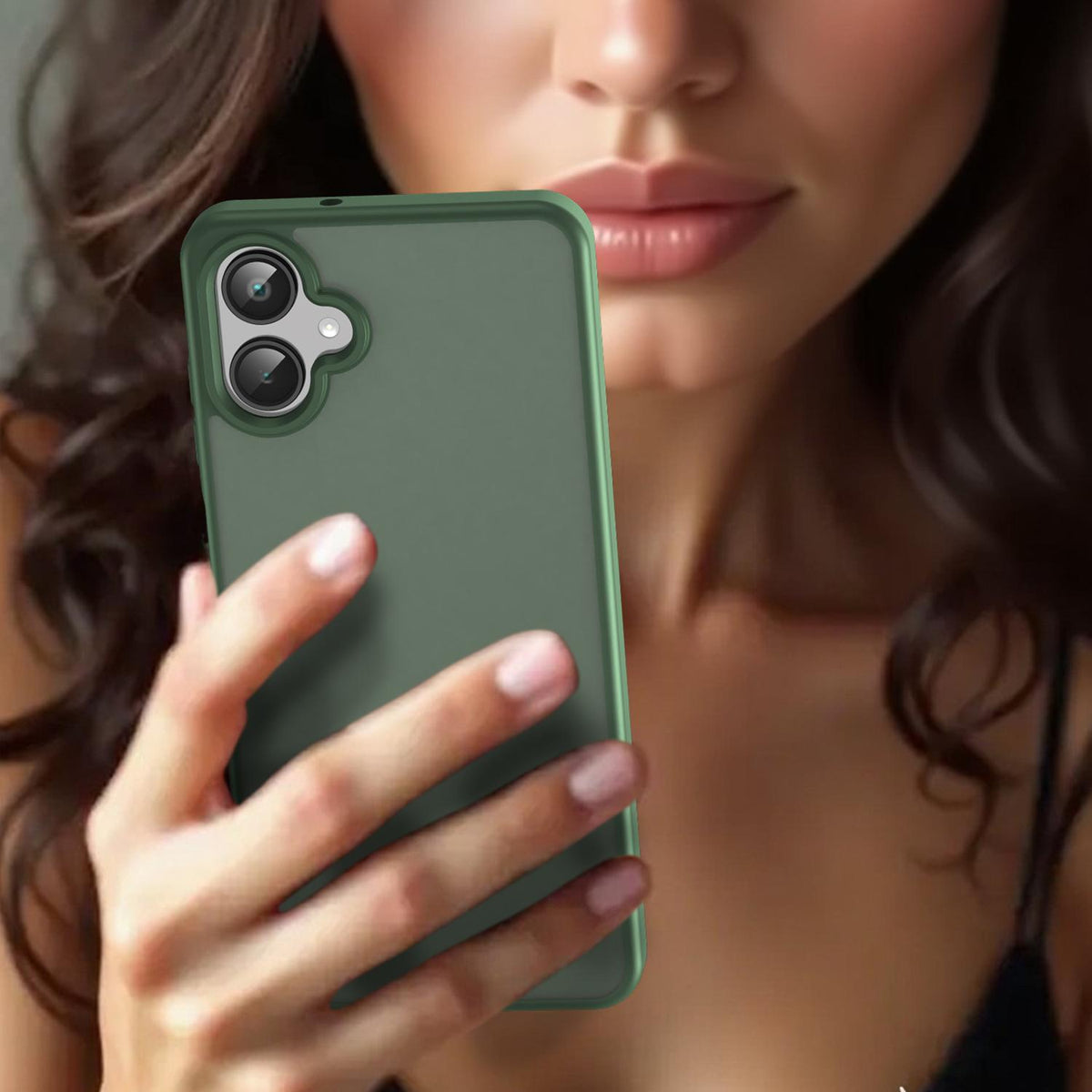 For Galaxy A06 5G Fanying Series PC Hybrid TPU Translucent Frosted Phone Case - Olive Green - EDA009918802D