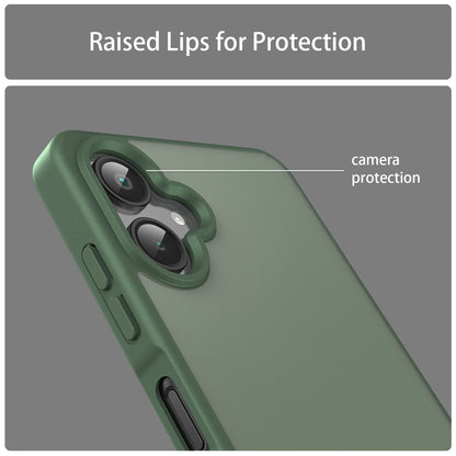 For Galaxy A06 5G Fanying Series PC Hybrid TPU Translucent Frosted Phone Case - Olive Green - EDA009918802D