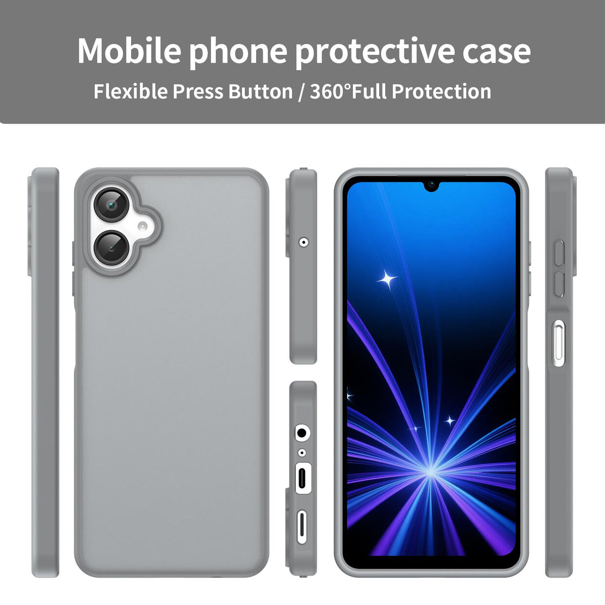 For Galaxy A06 5G Fanying Series PC Hybrid TPU Translucent Frosted Phone Case - Silver Grey - EDA009918802F