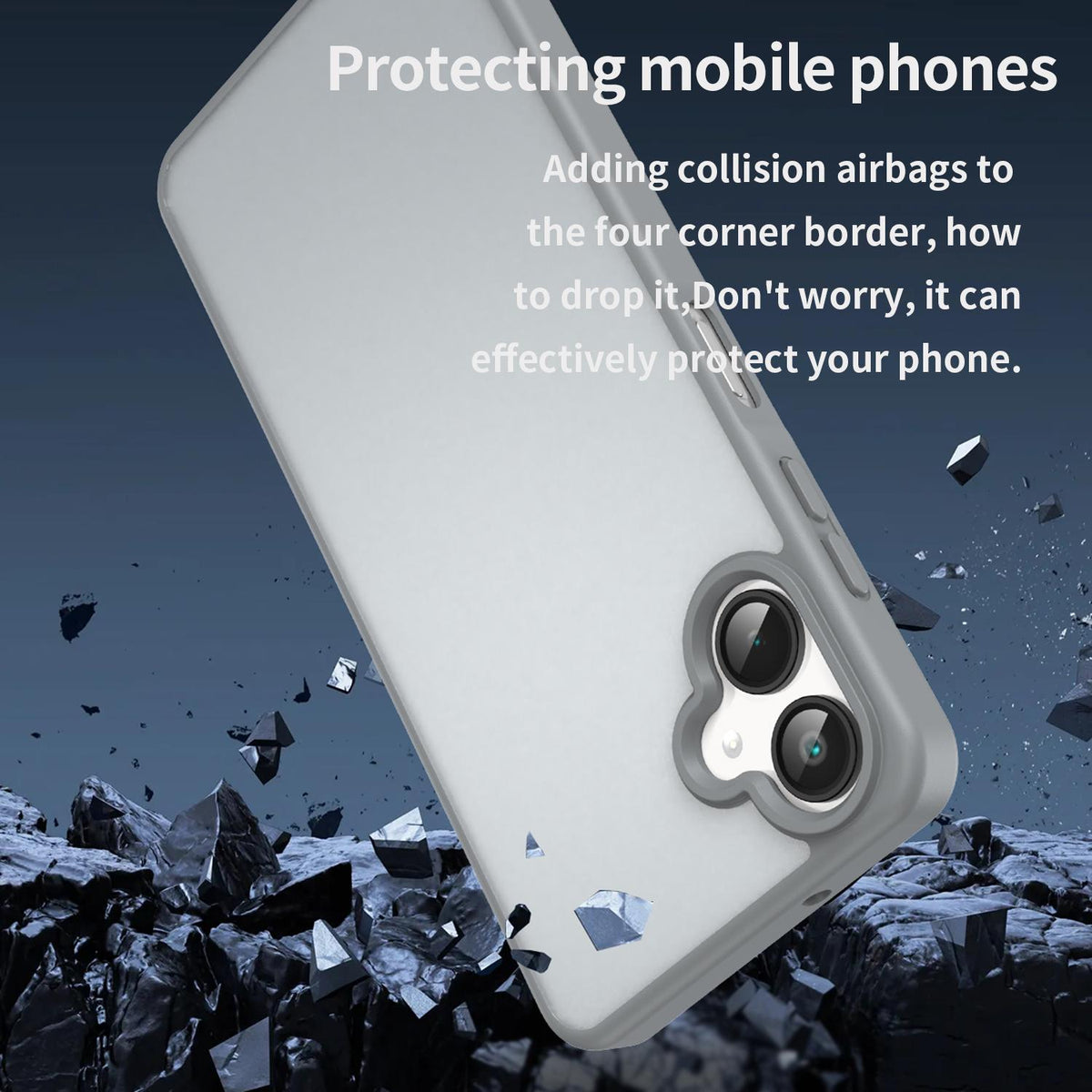 For Galaxy A06 5G Fanying Series PC Hybrid TPU Translucent Frosted Phone Case - Silver Grey - EDA009918802F