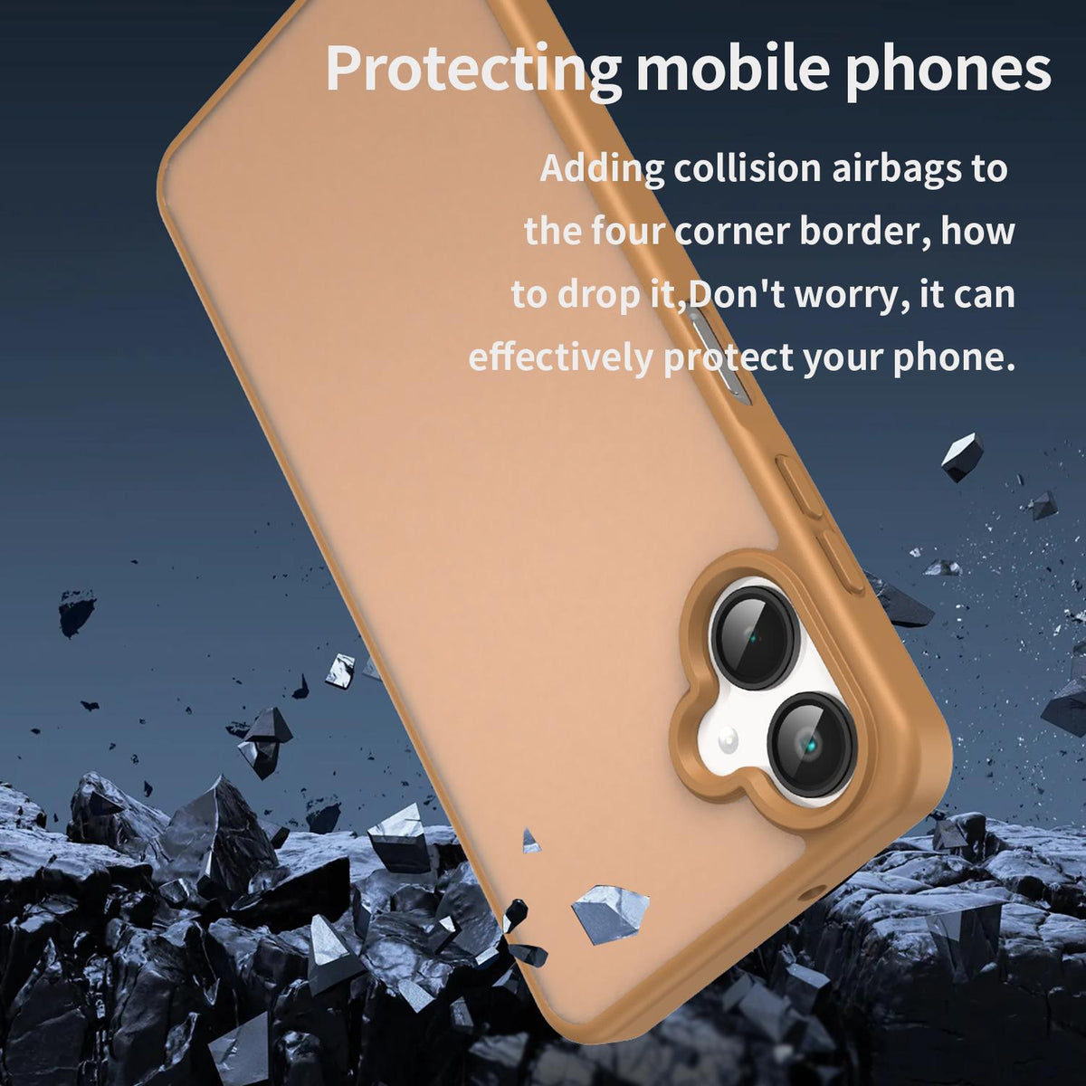 For Galaxy A06 5G Fanying Series PC Hybrid TPU Translucent Frosted Phone Case - Desert Gold - EDA009918802G
