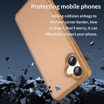 For Galaxy A06 5G Fanying Series PC Hybrid TPU Translucent Frosted Phone Case - Desert Gold - EDA009918802G