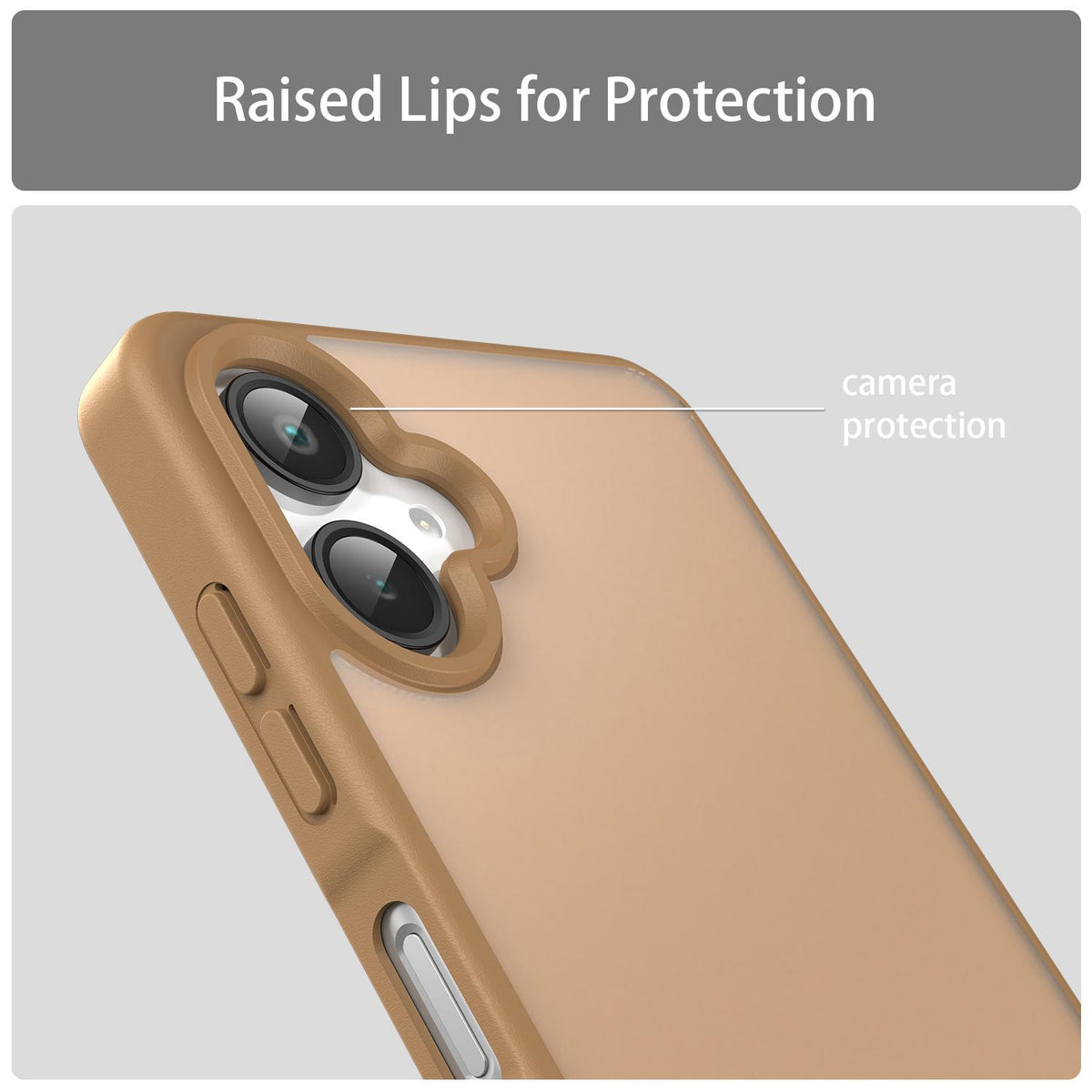 For Galaxy A06 5G Fanying Series PC Hybrid TPU Translucent Frosted Phone Case - Desert Gold - EDA009918802G