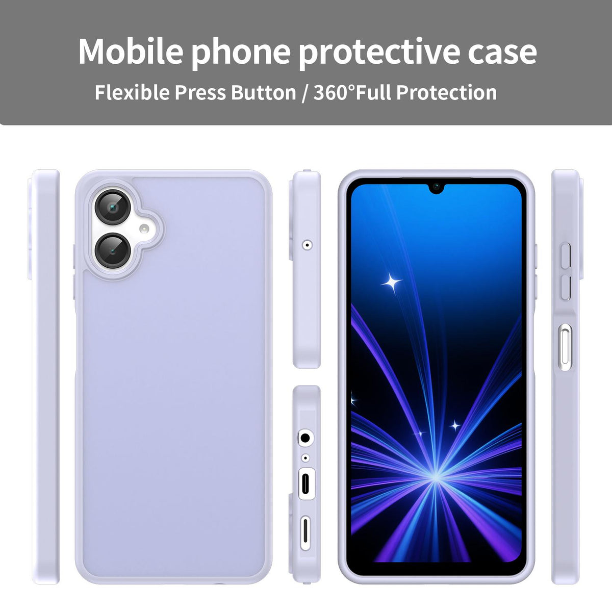 For Galaxy A06 5G Fanying Series PC Hybrid TPU Translucent Frosted Phone Case - Lavender - EDA009918802H
