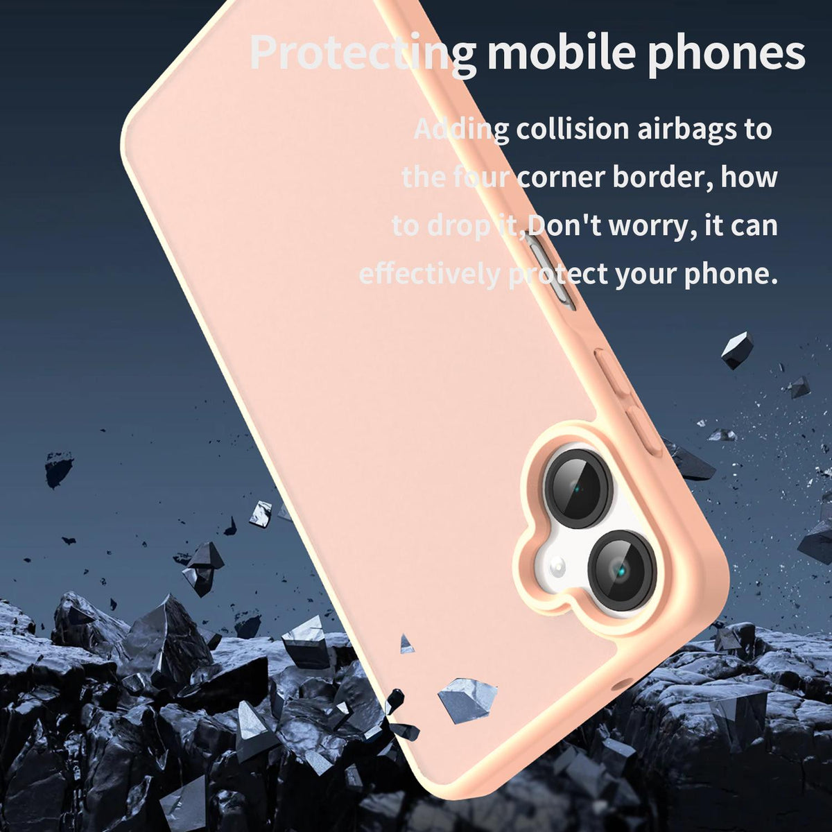 For Galaxy A06 5G Fanying Series PC Hybrid TPU Translucent Frosted Phone Case - Rouge Powder - EDA009918802I